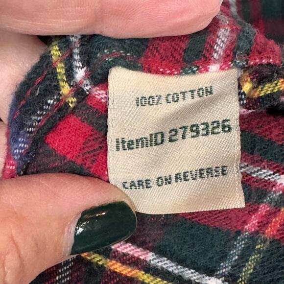 Vintage LL BEAN Flannel Button Down Size M Plaid 100% Cotton Outdoor Hiking Cozy - Picture 7 of 10